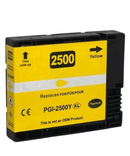 Utángyártott Canon PGI-2500XL Y [ 9267B001 ] 20ml. prémium, új nagy kapacitású sárga tintapatron, chippel