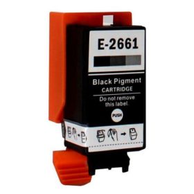   Utángyártott Epson 2661 C13T26614010  fekete,  6ml , prémium, új tintapatron