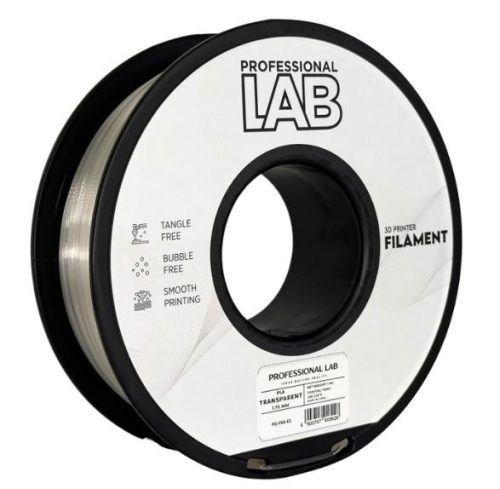 PLA ÁTLÁTSZÓ filament - 1kg - átmérő 1,75mm +/- 0,03mm / Professional Labs