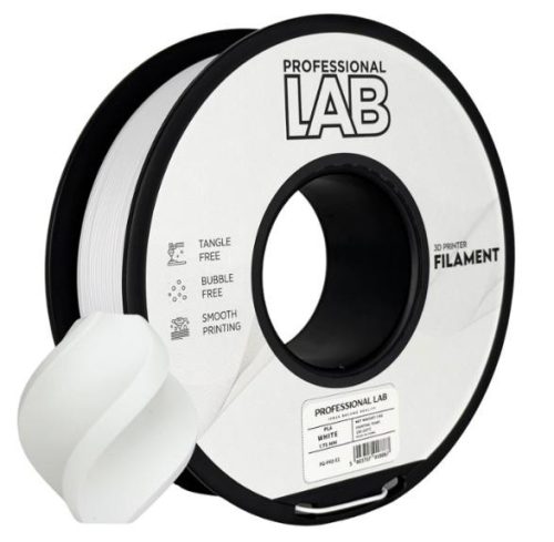 PLA FEHÉR filament - 1kg - átmérő 1,75mm +/- 0,03mm / Professional Labs