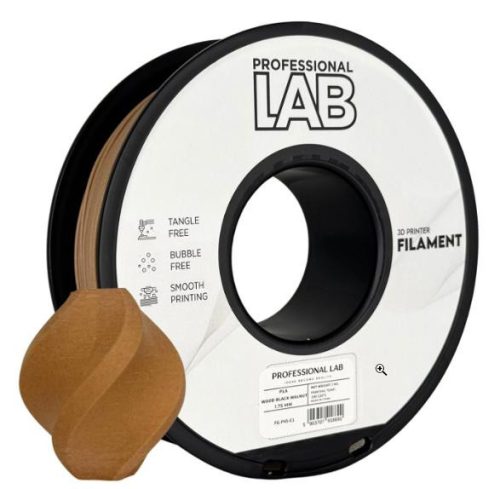 PLA fekete (sötét) dió filament - 1kg - átmérő 1,75mm +/- 0,03mm / Professional Labs