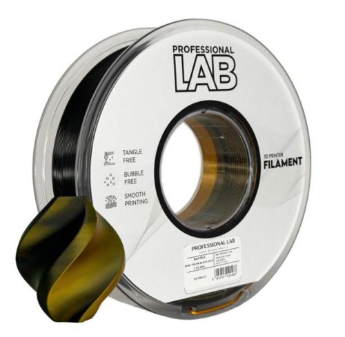PLA SILK FEKETE-ARANY dual color (kétszínű)  filament - 1kg - átmérő 1,75mm +/- 0,03mm / Professional Labs