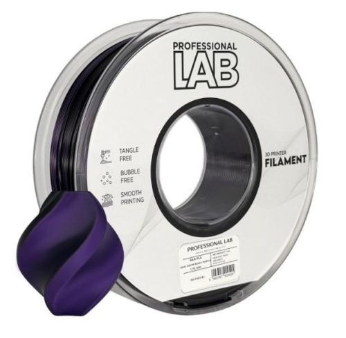 PLA SILK FEKETE-LILA dual color (kétszínű)  filament - 1kg - átmérő 1,75mm +/- 0,03mm / Professional Labs