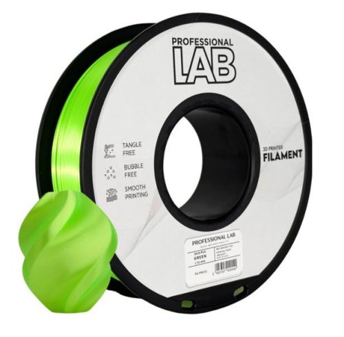 PLA SILK ZÖLD filament - 1kg - átmérő 1,75mm +/- 0,03mm / Professional Labs
