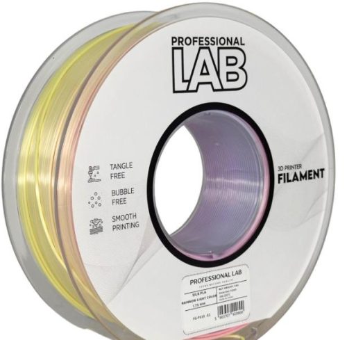 PLA SILK SZIVÁRVÁNY SÁRGA-PINK-KÉK VILÁGOS ÁRNYALATOK filament - 1kg - átmérő 1,75mm +/- 0,03mm