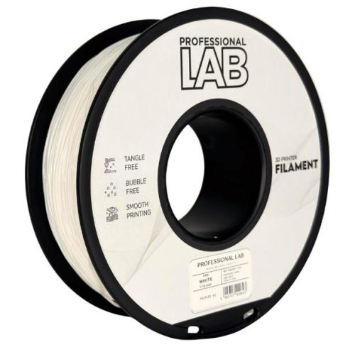 TPU FEHÉR filament - 1kg - átmérő 1,75mm +/- 0,03mm / Professional Labs
