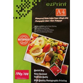   Matt, 190g, A/4, 100 lap/csomag, vízálló tintasugaras fotópapír